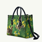 Bellbird New Zealand Personalised Leather Bag Kowhai Flower Maori Pattern