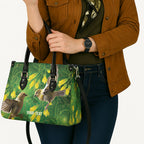 Bellbird New Zealand Personalised Leather Bag Kowhai Flower Maori Pattern
