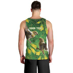 Bellbird New Zealand Personalised Men Tank Top Kowhai Flower Maori Pattern