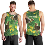 Bellbird New Zealand Personalised Men Tank Top Kowhai Flower Maori Pattern