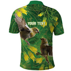 Bellbird New Zealand Personalised Polo Shirt Kowhai Flower Maori Pattern