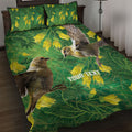Bellbird New Zealand Personalised Quilt Bed Set Kowhai Flower Maori Pattern