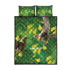 Bellbird New Zealand Personalised Quilt Bed Set Kowhai Flower Maori Pattern