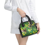 Bellbird New Zealand Personalised Shoulder Handbag Kowhai Flower Maori Pattern