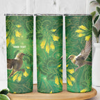 Bellbird New Zealand Personalised Skinny Tumbler Kowhai Flower Maori Pattern