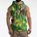 Bellbird New Zealand Personalised Sleeveless Hoodie Kowhai Flower Maori Pattern