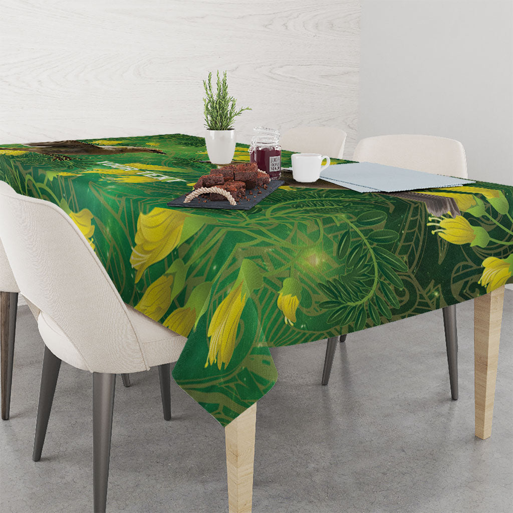 Bellbird New Zealand Personalised Tablecloth Kowhai Flower Maori Pattern