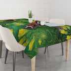 Bellbird New Zealand Personalised Tablecloth Kowhai Flower Maori Pattern