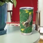 Bellbird New Zealand Personalised Tumbler Cup Kowhai Flower Maori Pattern
