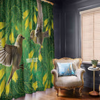 Bellbird New Zealand Personalised Window Curtain Kowhai Flower Maori Pattern