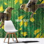 Bellbird New Zealand Personalised Window Curtain Kowhai Flower Maori Pattern