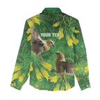 Bellbird New Zealand Personalised Women Casual Shirt Kowhai Flower Maori Pattern
