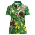 Bellbird New Zealand Personalised Women Polo Shirt Kowhai Flower Maori Pattern