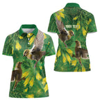 Bellbird New Zealand Personalised Women Polo Shirt Kowhai Flower Maori Pattern