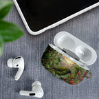 Bellbird New Zealand Personalised AirPods Case Korimako Harakeke Flower Native Forest