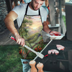 Bellbird New Zealand Personalised Apron Korimako Harakeke Flower Native Forest