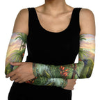 Bellbird New Zealand Personalised Arm Sleeves Korimako Harakeke Flower Native Forest