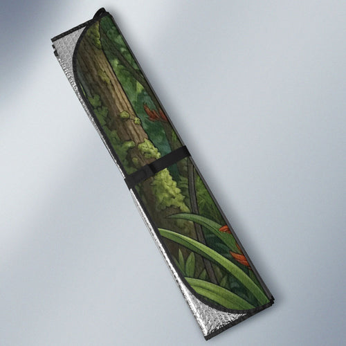 Bellbird New Zealand Personalised Auto Sun Shade Korimako Harakeke Flower Native Forest