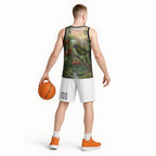 Bellbird New Zealand Personalised Basketball Jersey Korimako Harakeke Flower Native Forest