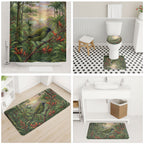 Bellbird New Zealand Personalised Bathroom Set Korimako Harakeke Flower Native Forest