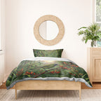Bellbird New Zealand Personalised Bedding Set Korimako Harakeke Flower Native Forest