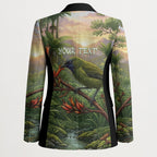 Bellbird New Zealand Personalised Blazer Korimako Harakeke Flower Native Forest