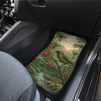 Bellbird New Zealand Personalised Car Mats Korimako Harakeke Flower Native Forest