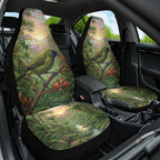 Bellbird New Zealand Personalised Car Seat Cover Korimako Harakeke Flower Native Forest