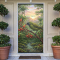 Bellbird New Zealand Personalised Door Cover Korimako Harakeke Flower Native Forest