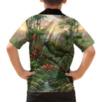 Bellbird New Zealand Personalised Family Matching Summer Maxi Dress and Hawaiian Shirt Korimako Harakeke Flower Native Forest