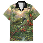 Bellbird New Zealand Personalised Family Matching Summer Maxi Dress and Hawaiian Shirt Korimako Harakeke Flower Native Forest