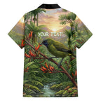 Bellbird New Zealand Personalised Family Matching Summer Maxi Dress and Hawaiian Shirt Korimako Harakeke Flower Native Forest