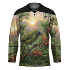 Bellbird New Zealand Personalised Hockey Jersey Korimako Harakeke Flower Native Forest