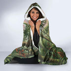 Bellbird New Zealand Personalised Hooded Blanket Korimako Harakeke Flower Native Forest