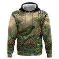Bellbird New Zealand Personalised Hoodie Korimako Harakeke Flower Native Forest