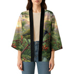 Bellbird New Zealand Personalised Kimono Korimako Harakeke Flower Native Forest