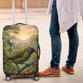 Bellbird New Zealand Personalised Luggage Cover Korimako Harakeke Flower Native Forest