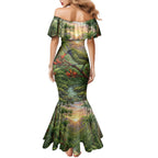 Bellbird New Zealand Personalised Mermaid Dress Korimako Harakeke Flower Native Forest