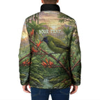 Bellbird New Zealand Personalised Padded Jacket Korimako Harakeke Flower Native Forest