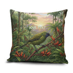 Bellbird New Zealand Personalised Pillow Cover Korimako Harakeke Flower Native Forest
