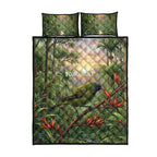 Bellbird New Zealand Personalised Quilt Bed Set Korimako Harakeke Flower Native Forest