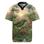 Bellbird New Zealand Personalised Rugby Jersey Korimako Harakeke Flower Native Forest