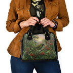 Bellbird New Zealand Personalised Shoulder Handbag Korimako Harakeke Flower Native Forest