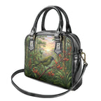 Bellbird New Zealand Personalised Shoulder Handbag Korimako Harakeke Flower Native Forest