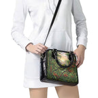 Bellbird New Zealand Personalised Shoulder Handbag Korimako Harakeke Flower Native Forest