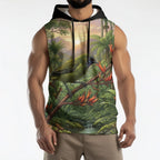 Bellbird New Zealand Personalised Sleeveless Hoodie Korimako Harakeke Flower Native Forest