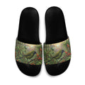Bellbird New Zealand Personalised Slide Sandals Korimako Harakeke Flower Native Forest