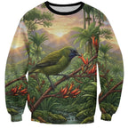 Bellbird New Zealand Personalised Sweatshirt Korimako Harakeke Flower Native Forest