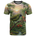 Bellbird New Zealand Personalised T Shirt Korimako Harakeke Flower Native Forest