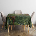 Bellbird New Zealand Personalised Tablecloth Korimako Harakeke Flower Native Forest